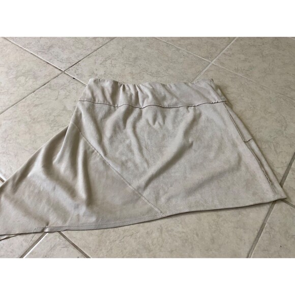 Liberty Garden for Free People  Micro fiber Vegan suede Mini Skirt Size M tan - Picture 7 of 12